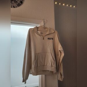 Hollister Off-White Quarter Zip-Up Women's Sweater